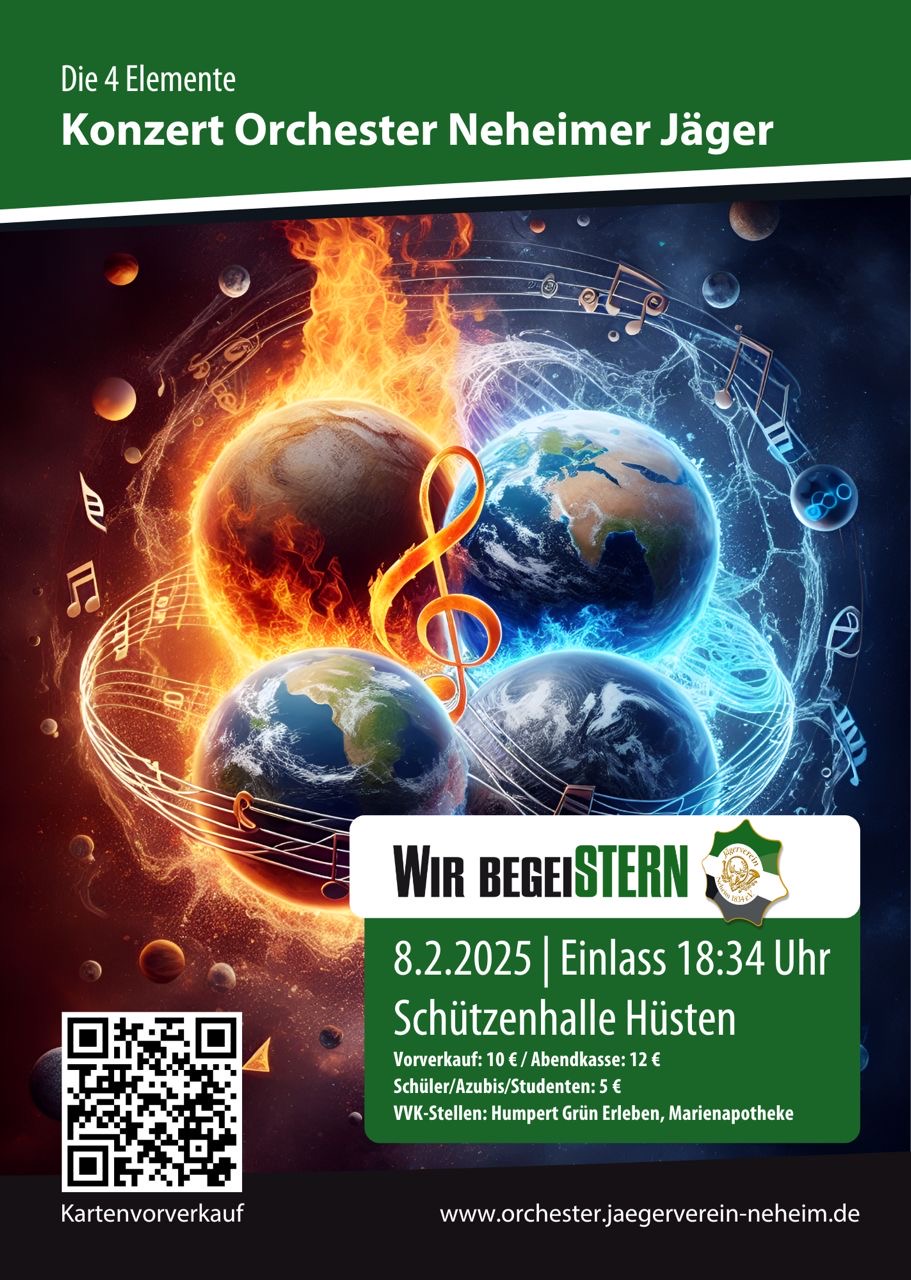 „Die 4 Elemente“ – Orchester Neheimer Jäger präsentiert musikalisches Naturerlebnis