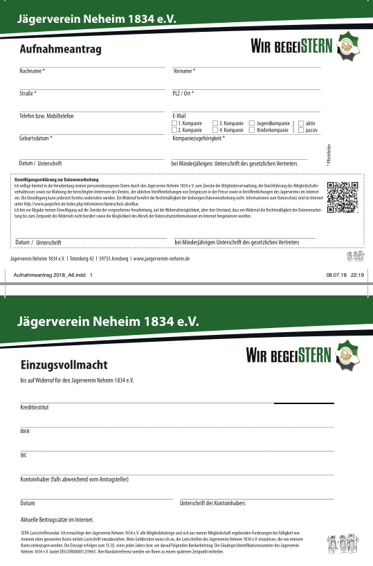 JV Aufnahmeantrag 2018